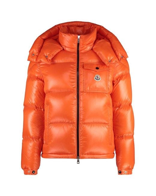 Moncler Orange Montbeliard Hooded Short Down Jacket for men