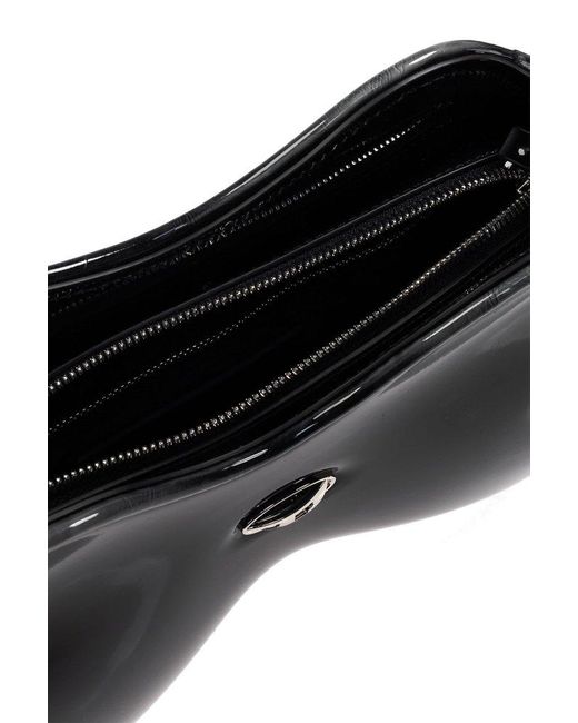 DIESEL Black Double-D Rigid Shoulder Bag