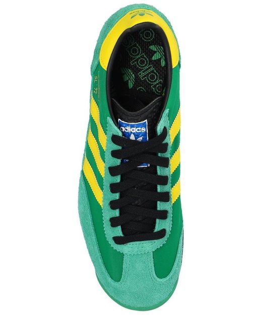 Adidas Originals Green Sl72 Rs Suede And Leather-trimmed Mesh Sneakers