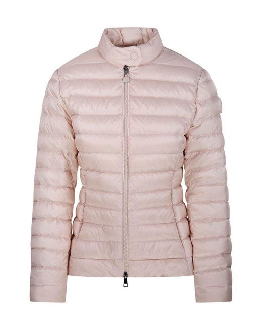 Moncler Igelle Zip-Up Short Padded Jacket in Pink | Lyst
