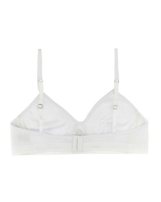 MARINE SERRE White Bra With Embroidered Logo Underwear, Body