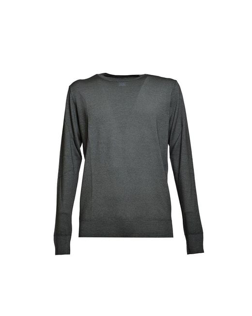 Aspesi Gray Dark Wool Crewneck Sweater for men
