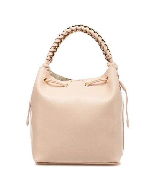 Love Moschino Natural Logo Lettering Bucket Bag