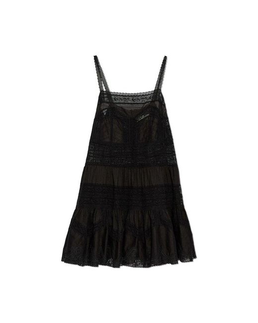 Zimmermann Black Cotton Dress With Straps,