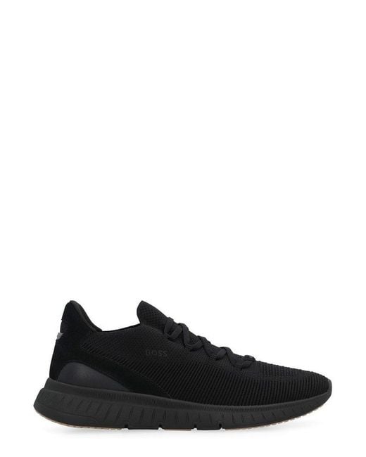Boss Black Slip-On Knit Trainers for men
