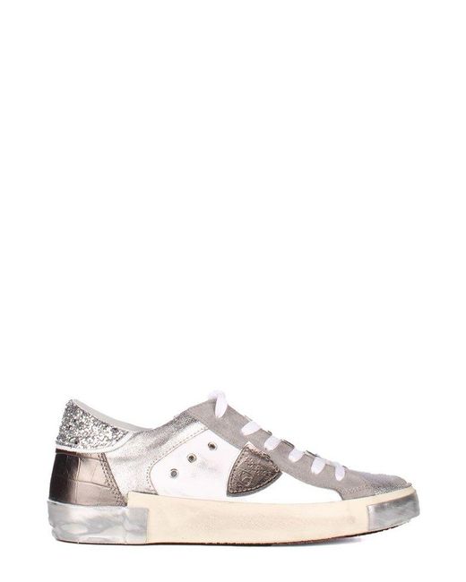 Philippe Model Metallic Prsx Embellished Lace-up Sneakers
