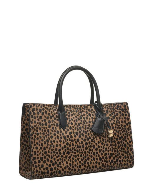 MICHAEL Michael Kors Brown Scarlett Medium Cheetah Print Satchel Bag