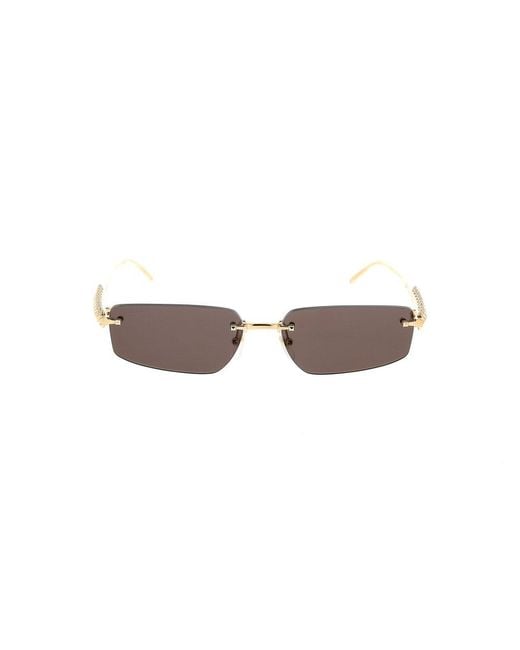 Cartier Black Rectangle-Frame Sunglasses
