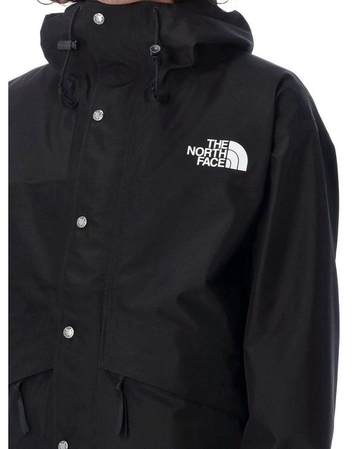 The North Face Black Logo-Embroidered Hooded Windbreaker for men