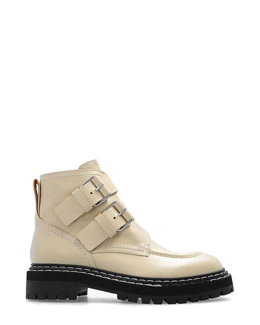 Proenza Schouler White Chunky-sole Buckled Ankle Boots