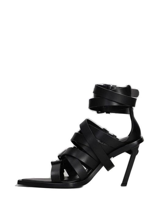 Ann Demeulemeester Black Buckle Detailed Sandals
