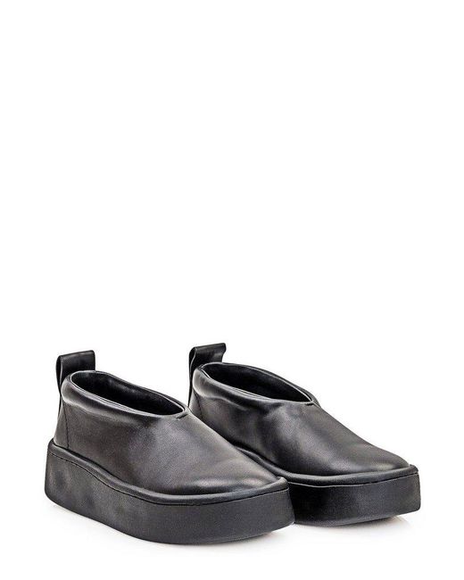 Jil Sander Gray Slip-on Platform Loafers