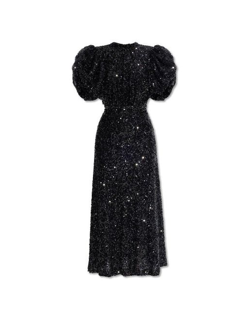 【ROTATE】★SEQUINS PUFF SLEEVE DRESS スパンコールドレス Puff-sleeve sequined midi dress in silver - Rotate | Mytheresa