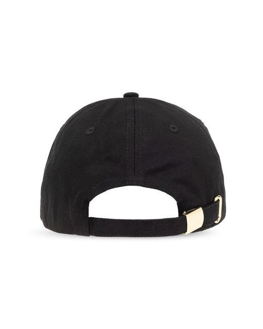Versace Black Logo-printed Curved Peak Baseball Cap for men
