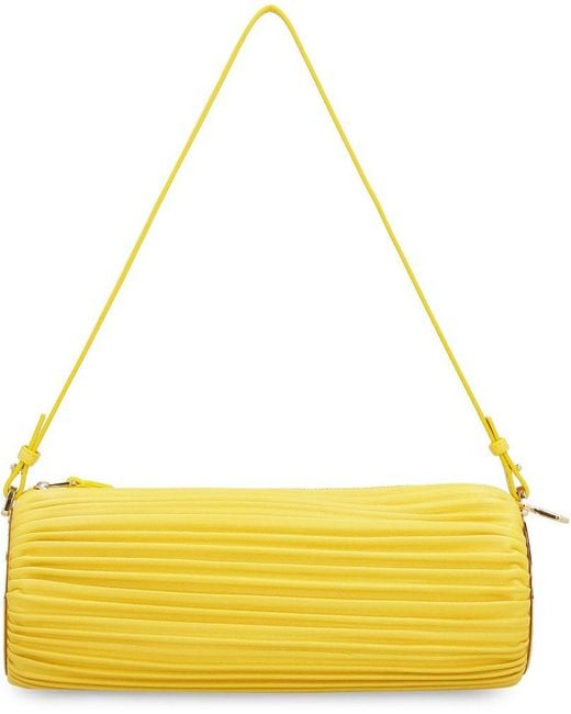 Loewe Yellow Pleated Bracelet Pouch Bag