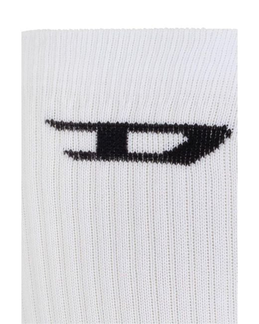 DIESEL White Three-Pack Socks Skm-D-Crew-Light for men