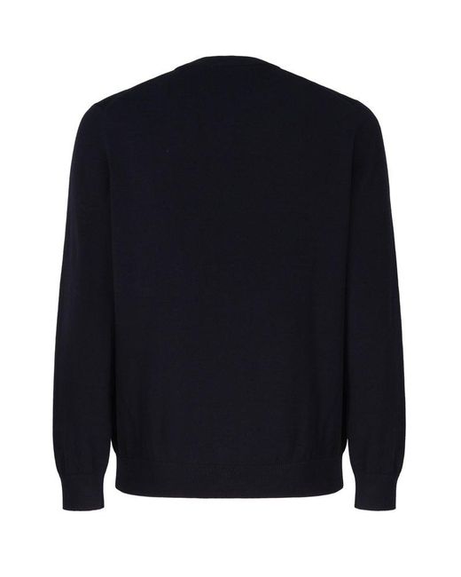 Lacoste Blue Logo Embroidered Crewneck Sweatshirt for men