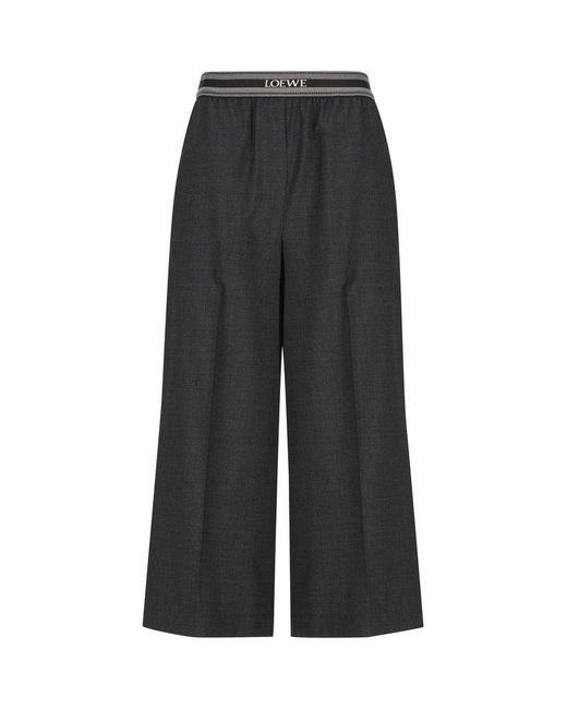 Loewe Black Mid-rise Cropped Trousers