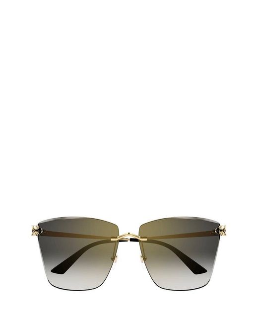 Cartier Rimless Square Sunglasses in Metallic Lyst