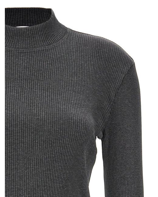 Brunello Cucinelli Gray Ribbed Sweater