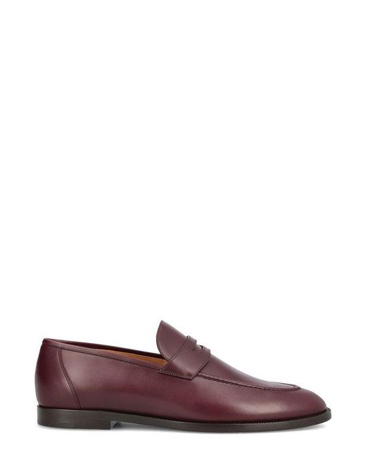 Loro Piana Purple Sergio Round Toe Loafers