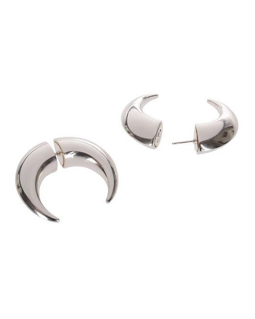 MARINE SERRE White Regenerated Tin Chamanic Stud Earrings