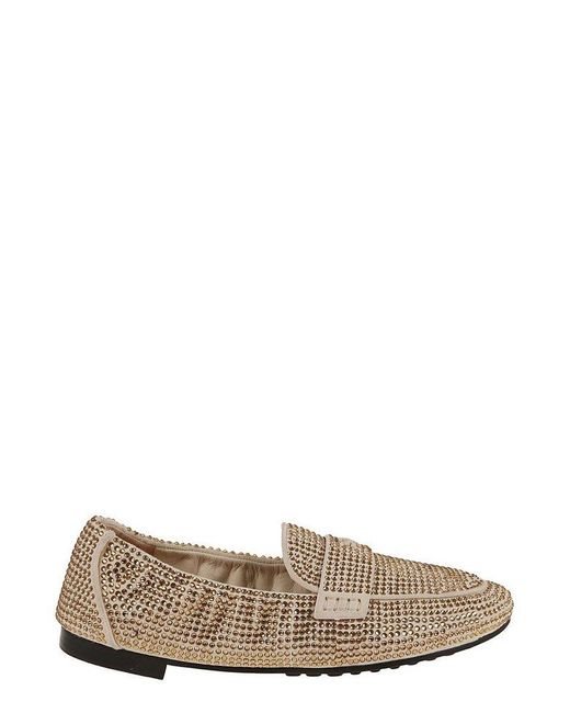 Tory Burch Natural Embellished Slip-on Loafers