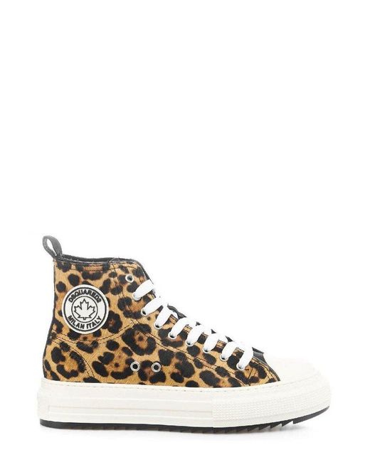 DSquared² Multicolor Berlin Leopard Printed High-top Sneakers
