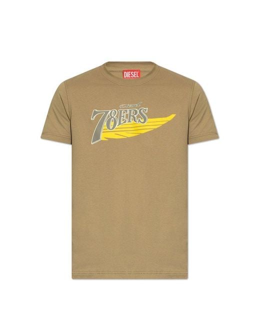 DIESEL Yellow 't-diegor-k75' T-shirt With Print, for men