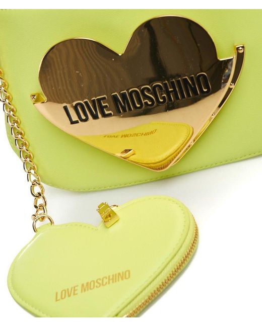 Love Moschino Yellow Logo Plaque Mini Tote Bag