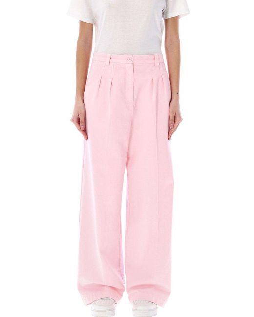 A.P.C. Pink Tresse Pleated Jeans