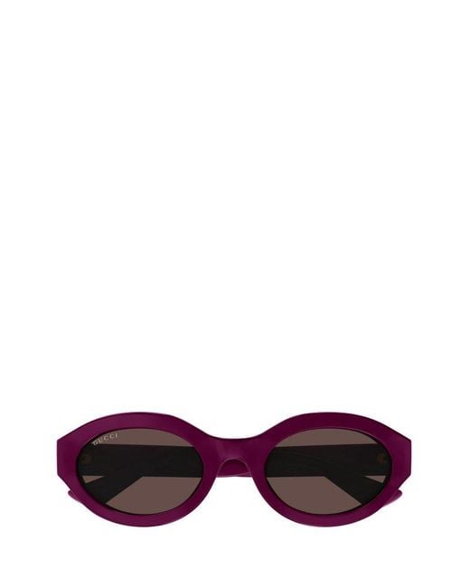 Gucci Purple Geometric-frame Sunglasses