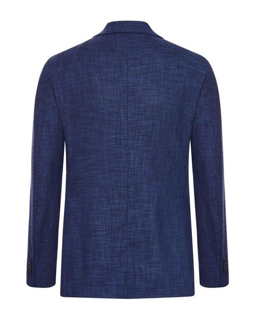 Tagliatore Double-Breasted Tailored Blazer in Blue for Men