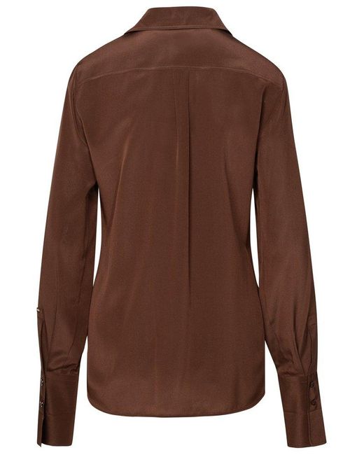 Sportmax Brown Silk Shirt
