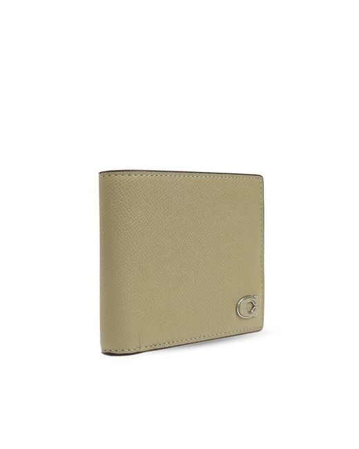 COACH Green Leather Wallet With Logo for men