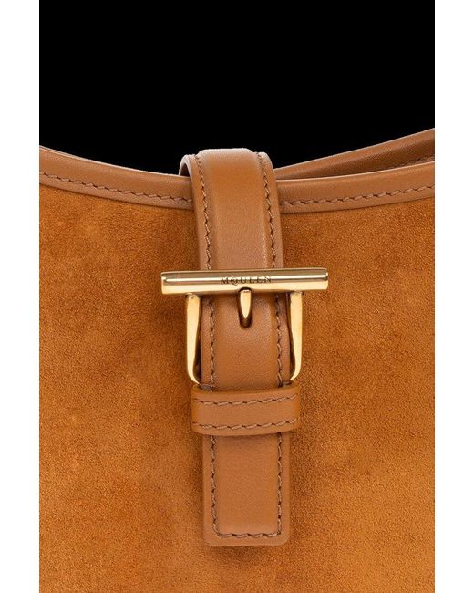 Alexander McQueen Brown T-Bar Mini Shoulder Bag