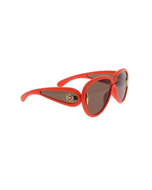 Loewe Red Aviator Frame Sunglasses