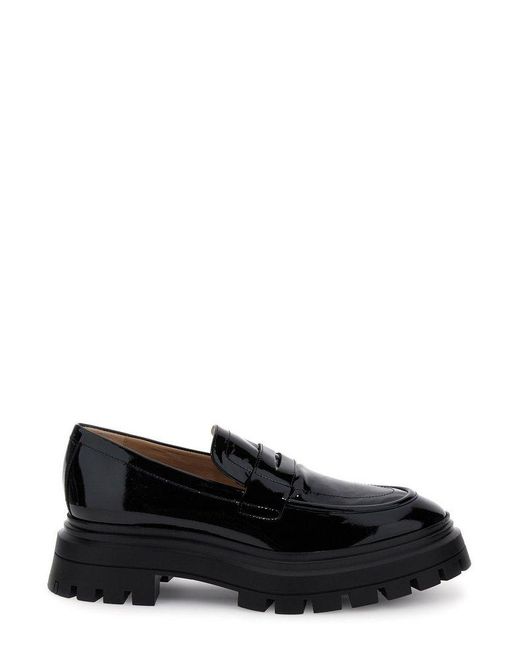 Stuart Weitzman Black Chunky-sole Slip-on Loafers