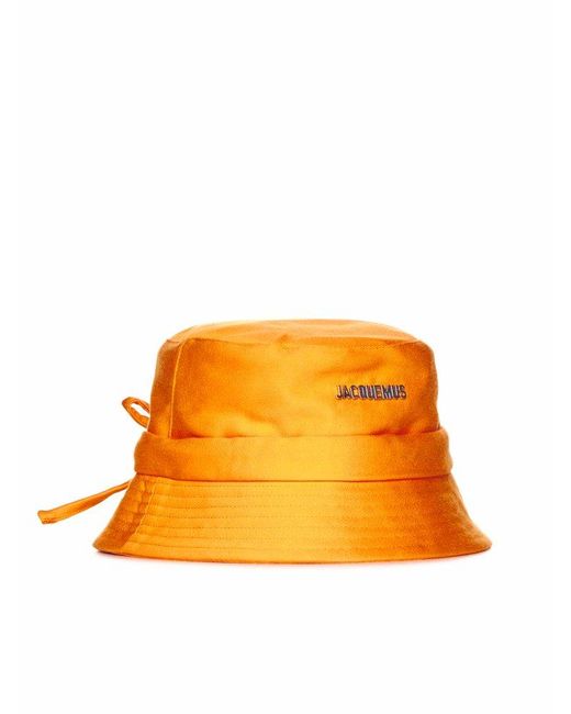 Jacquemus Orange Le Bob Gadjo Knotted Bucket Hat