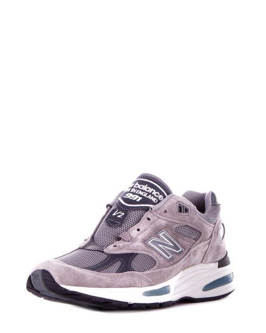New Balance Purple 991V2 Lace-Up Sneakers