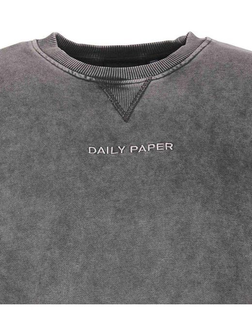 Daily Paper Gray Roshon Logo-embroidered Crewneck Sweatshirt for men