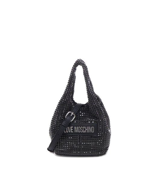 Moschino Black Embellished Tote Bag