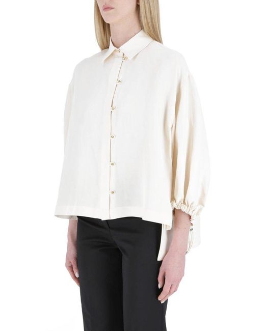 Max Mara White Oversized Long-sleeved Shirt