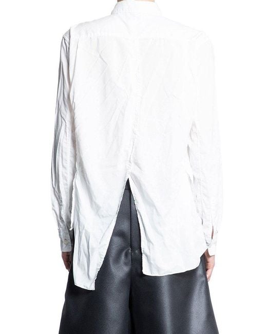 Comme des Garçons White Crinkled Effect Buttoned Shirt for men