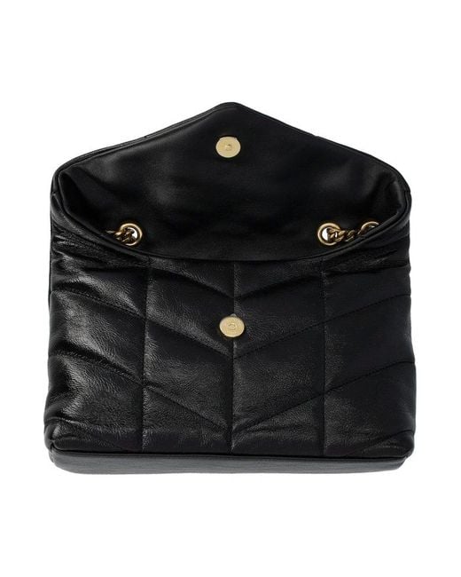 Saint Laurent Black Loulou Puffer Mini Bag