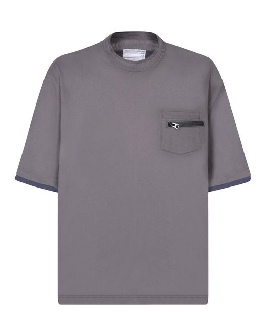 Sacai Gray T-Shirts for men