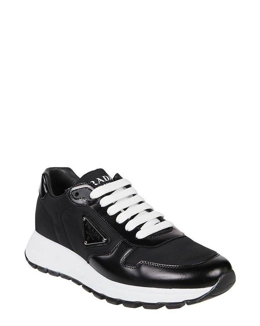 prada triangle logo sneakers