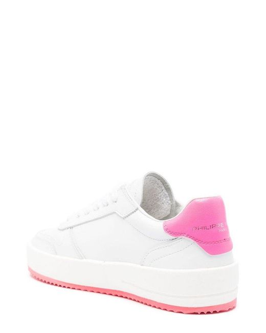 Philippe Model White Nice Logo Patch Low-top Sneakers