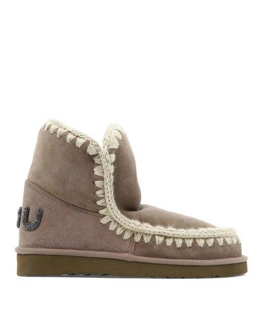 Mou Brown Eskimo 18 Contrast Stitched Ankle Boots