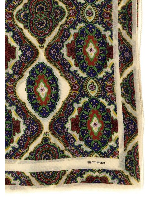 Etro Multicolor Medaglioni Scarves, Foulards